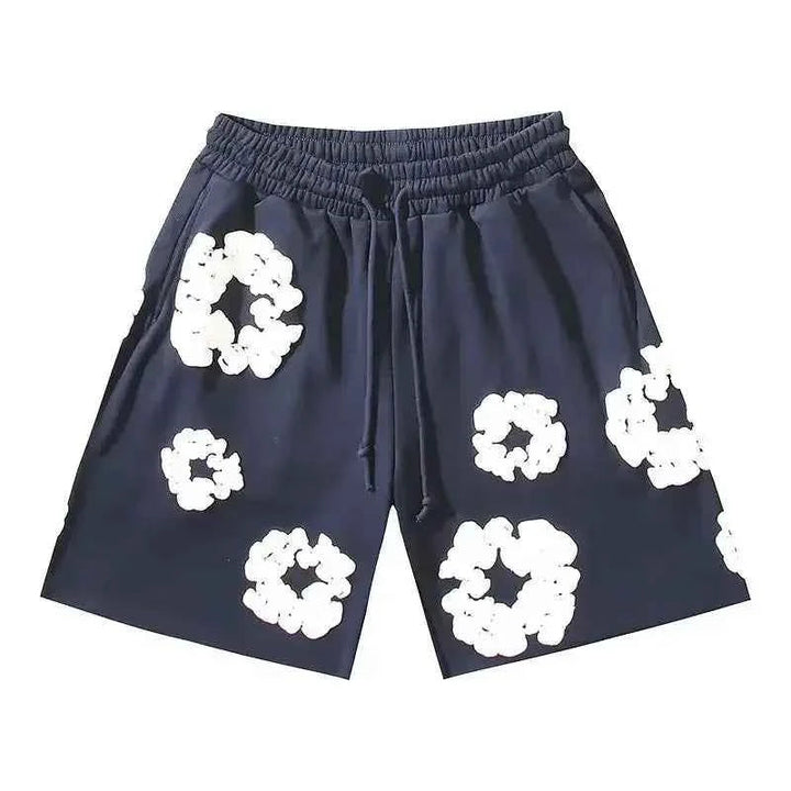 Trendy men's floral print beach shorts, ideal for summer vacation and streetwear.