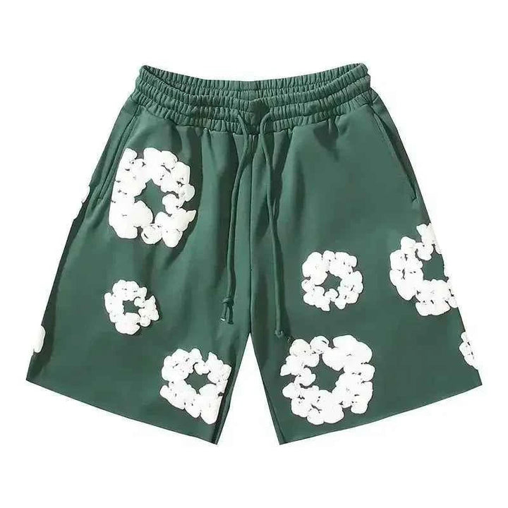Bold floral print men's summer shorts, essential for stylish streetwear and festival looks.