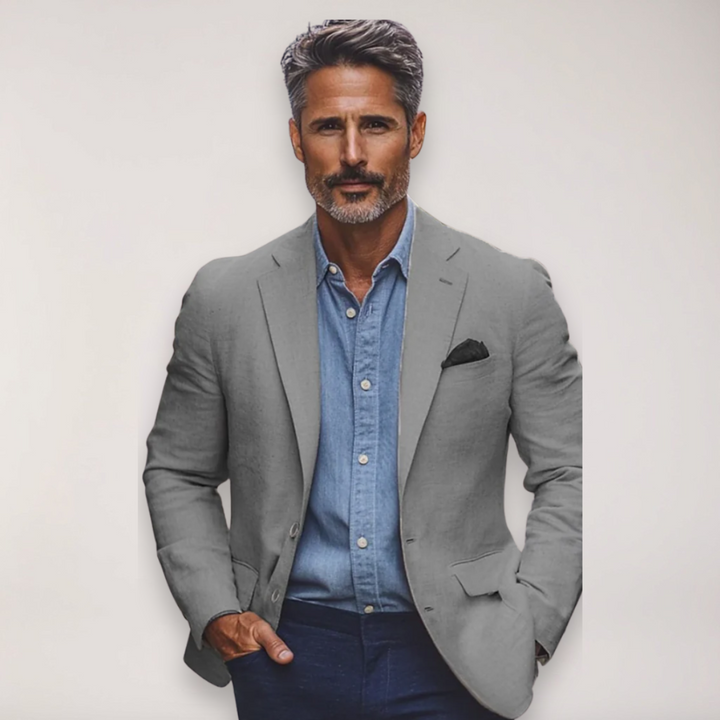 Stylish men's tailored formal jacket. Perfect versatile blazer for business, smart casual, office, and event wear.