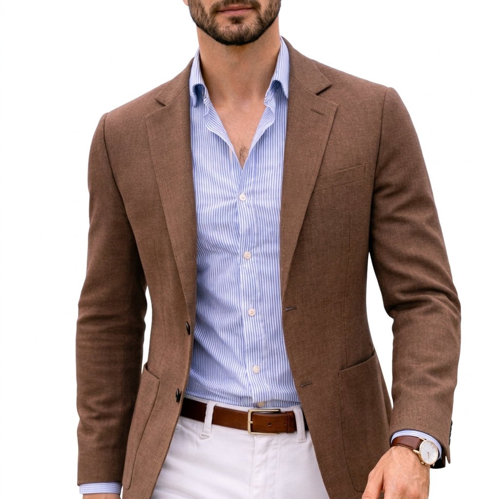 Comfortable men's tailored blazer. Offers a sharp, modern look for versatile business & everyday style.