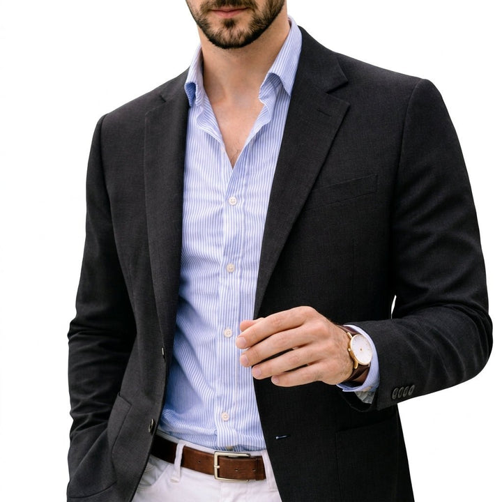 Sharp men's tailored suit blazer. Excellent fit & comfort for business, formal, or everyday style.