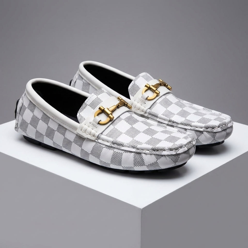 Men's comfortable Trapani patterned slip-on loafers, perfect for a day out or casual office wear.
