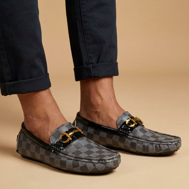 Trapani patterned men's loafers, designed for cushioned comfort, stylish slip-on everyday wear.