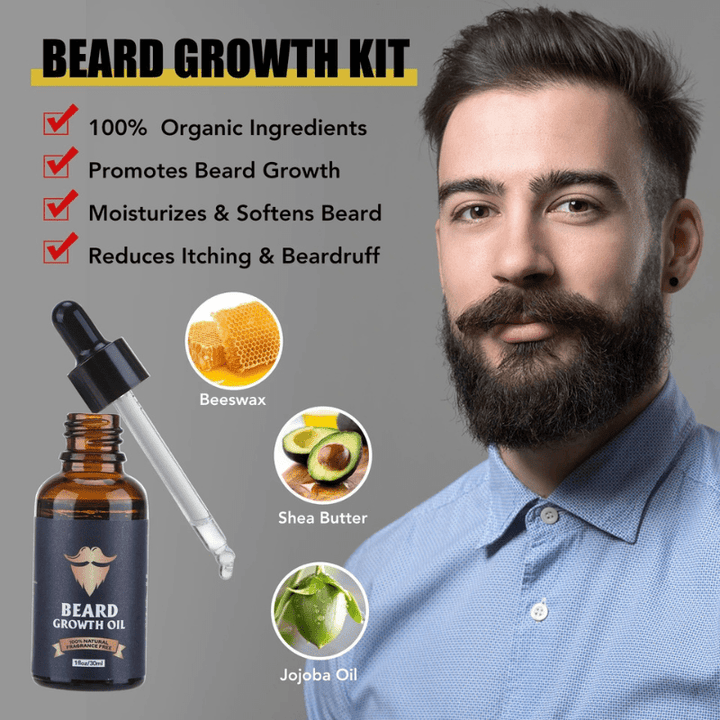 Transform your look with Men's Ultimate Beard Growth Kit for a fuller, thicker, and healthier beard.