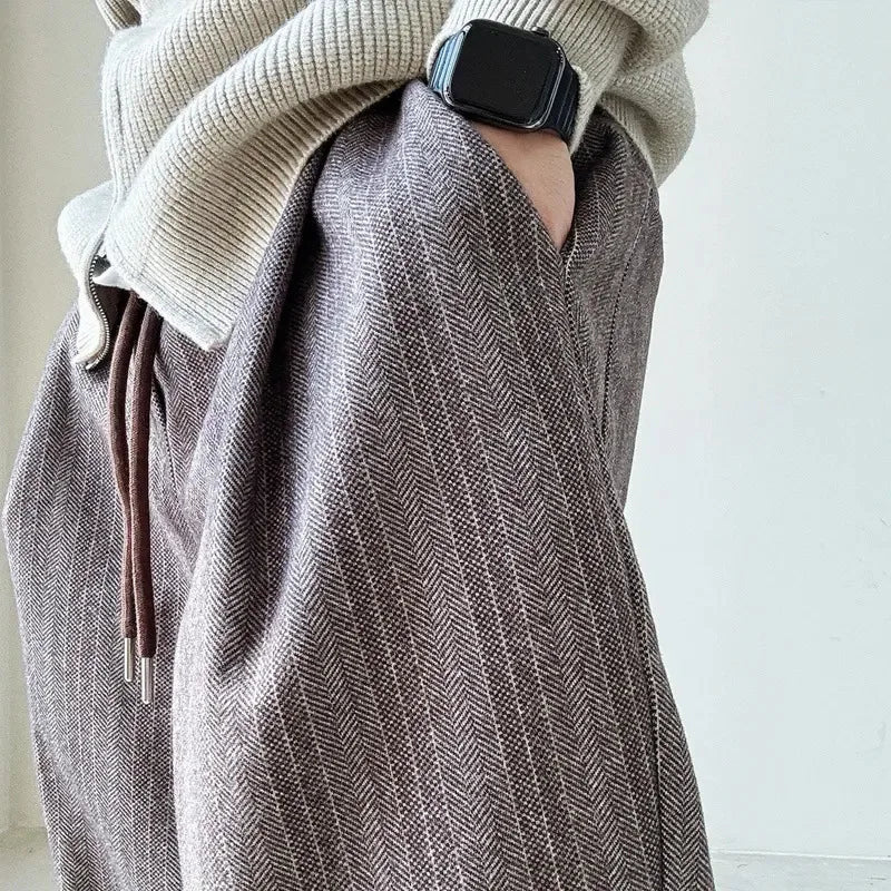 Close-up of Urban Drift men's pants fabric, highlighting quality & comfortable fit for casual or modern fashion.