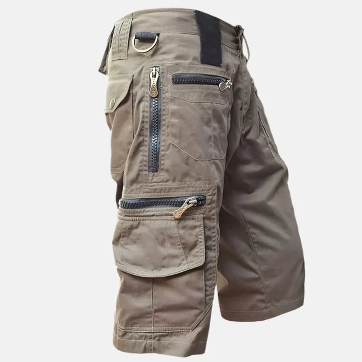 Knee-length men's cargo shorts, ideal for adventure gear, outdoor activities & practical summer wear.