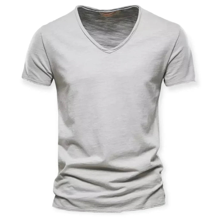 Men's casual V-neck t-shirt, great for summer comfort, versatile styling, and everyday wear.