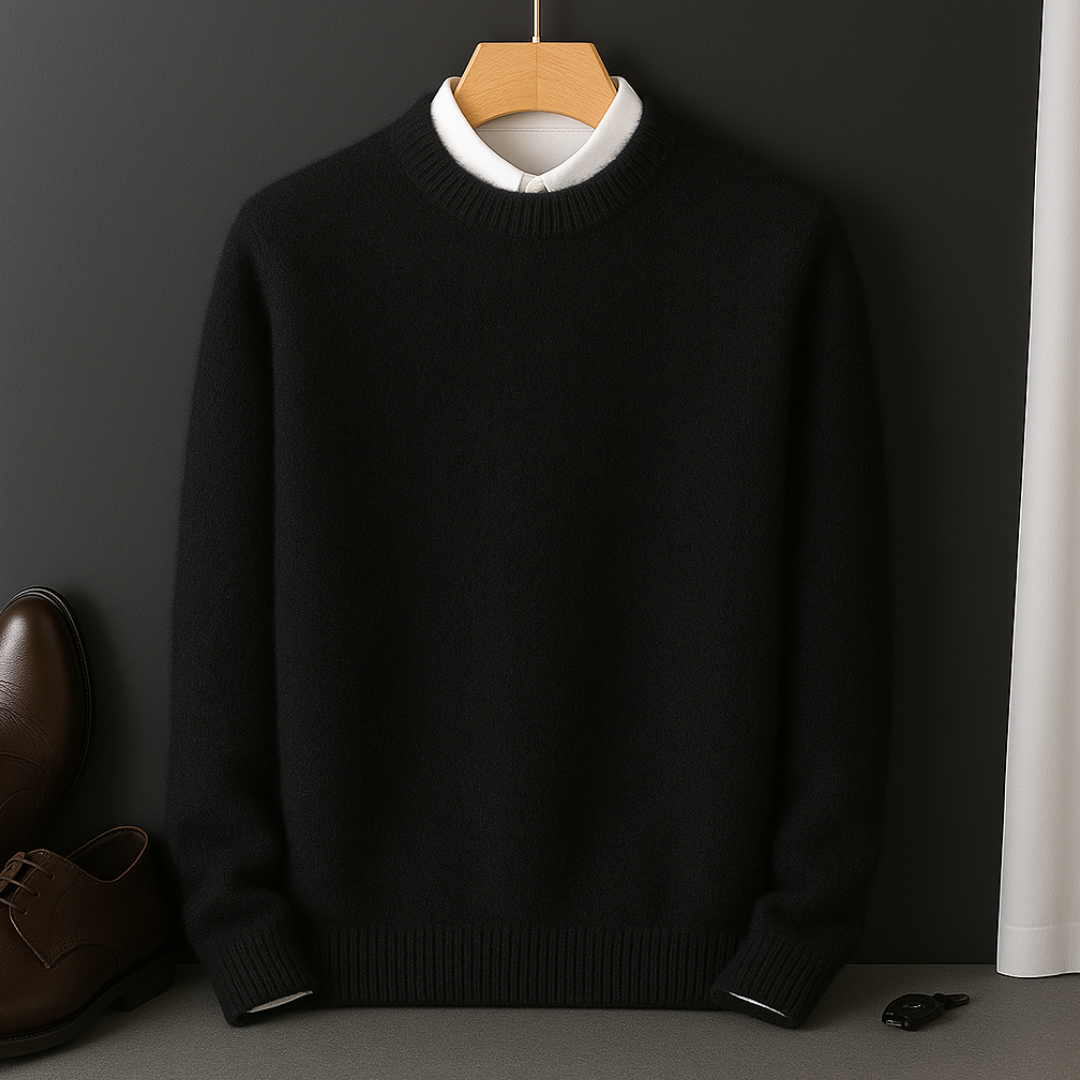 Men's Valencia ultra-soft pullover sweater. Modern casual style, comfortable long sleeve knitwear for winter fashion.