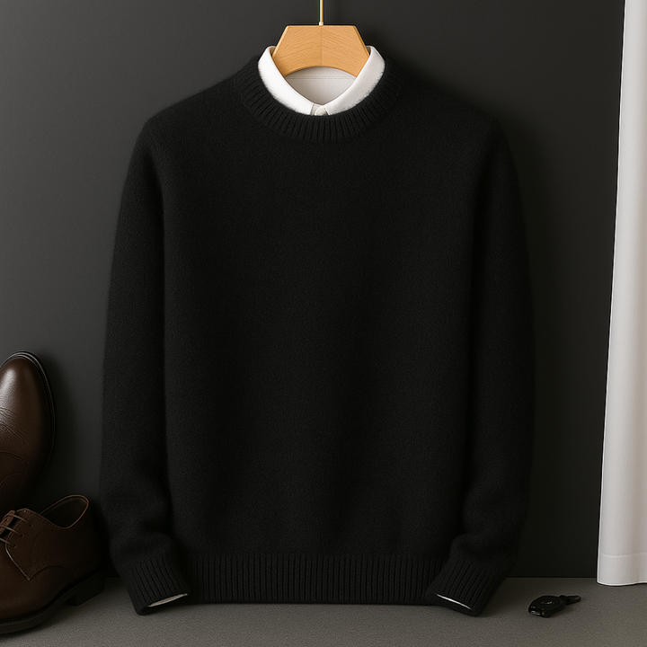 Men's Valencia ultra-soft pullover sweater. Modern casual style, comfortable long sleeve knitwear for winter fashion.