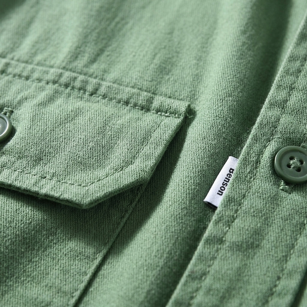 Stylish men's versatile button-up overshirt, perfect for casual layering. Features long sleeves, tailored fit & chest pockets.