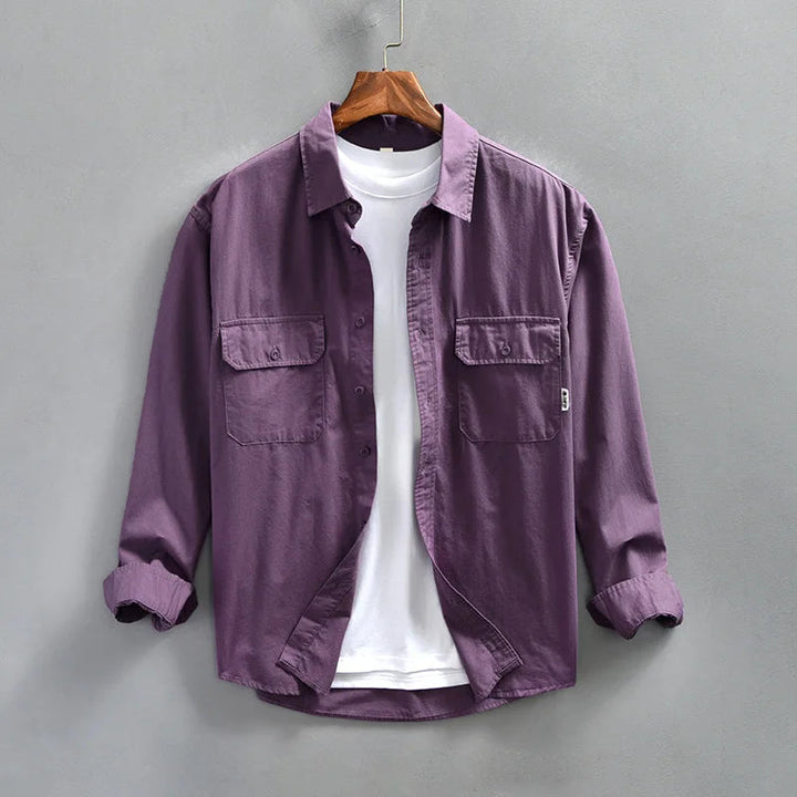 Men's versatile long sleeve button-up shirt for casual everyday comfort and style.