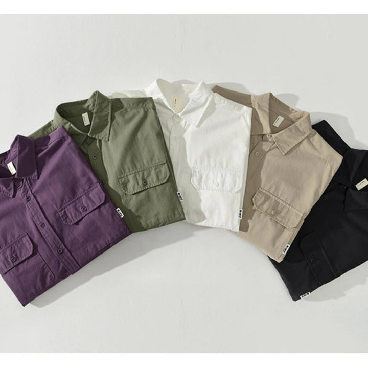 Essential men's comfortable long sleeve button-up shirt, great for casual style.