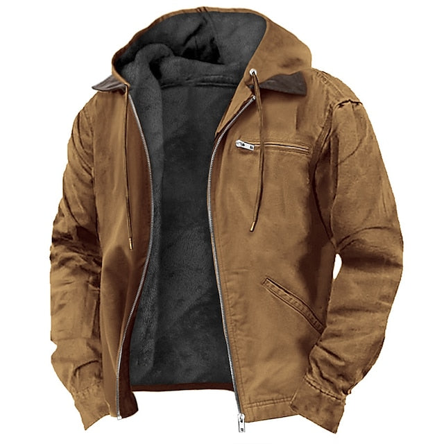 Men's versatile outdoor hooded jacket in navy, perfect for all seasons. Weather-resistant long-sleeve outerwear for everyday wear.