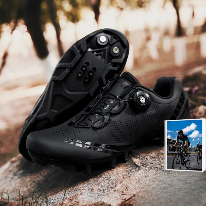 Performance men's cycling shoes for spin class. Comfortable SPD compatible athletic bike footwear.
