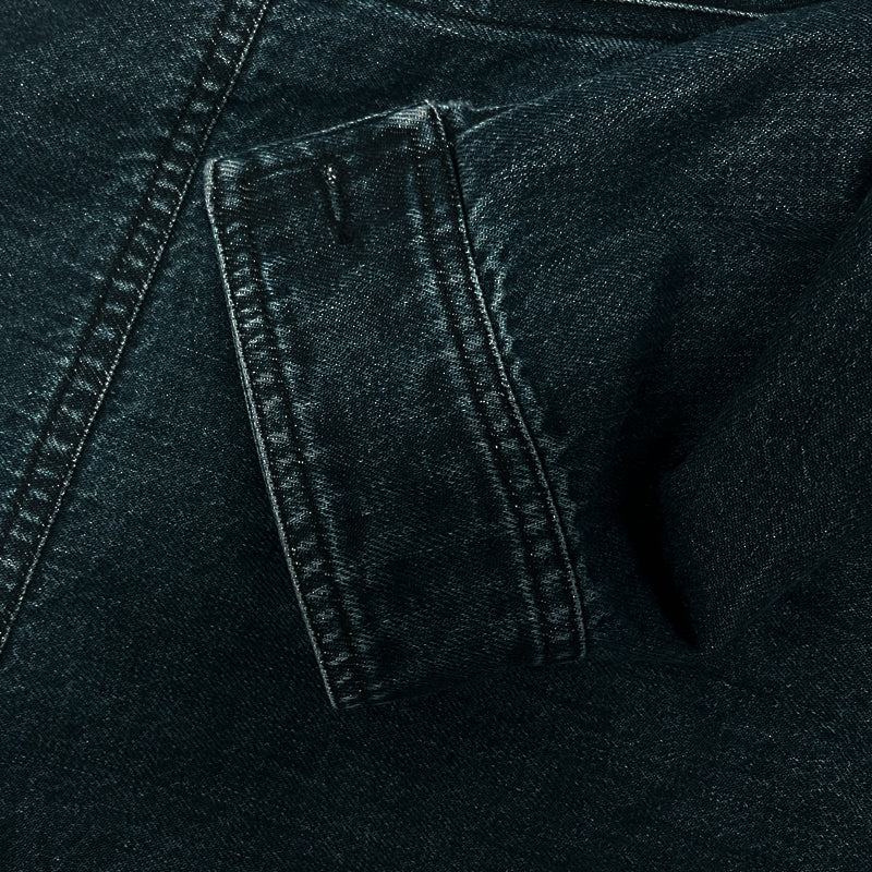 Stylish men's blue vintage biker jacket, stand collar, slim fit, zippered. Perfect mid-season outerwear.