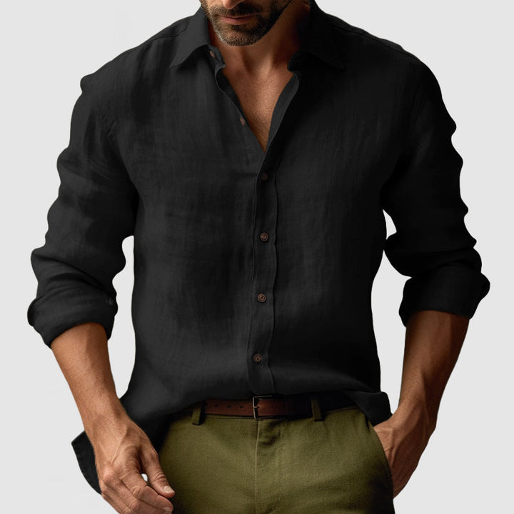 Trendy men's vintage long sleeve button-up shirt. Perfect for a smart-casual fashion statement.