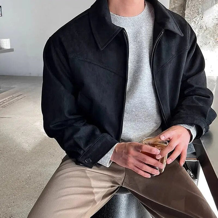 Classic men's vintage zip jacket with a practical design, perfect outerwear for urban style.