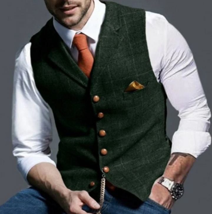 Men's classic vintage vest, business casual or wedding attire. Tailored look with a modern edge.