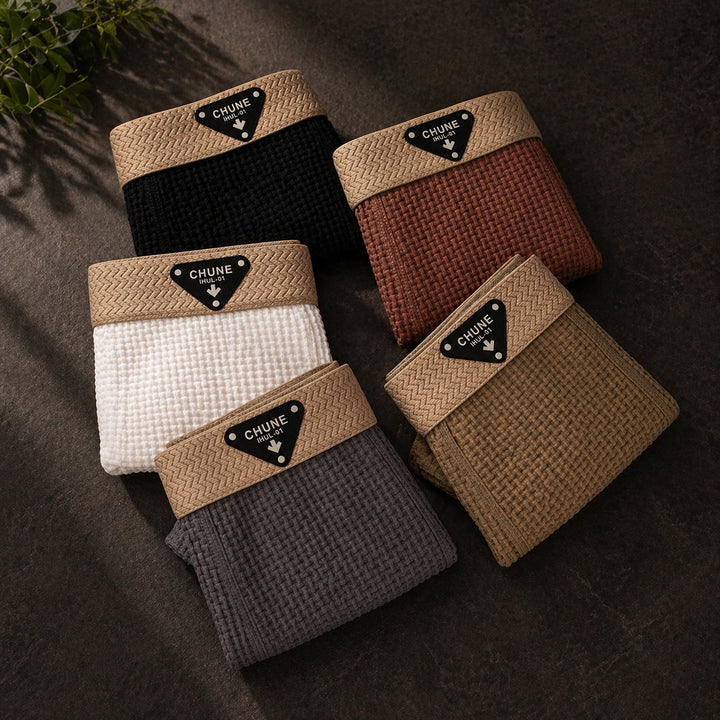 Comfortable men's waffle knit boxer shorts, ideal for relaxing loungewear and everyday casual wear.