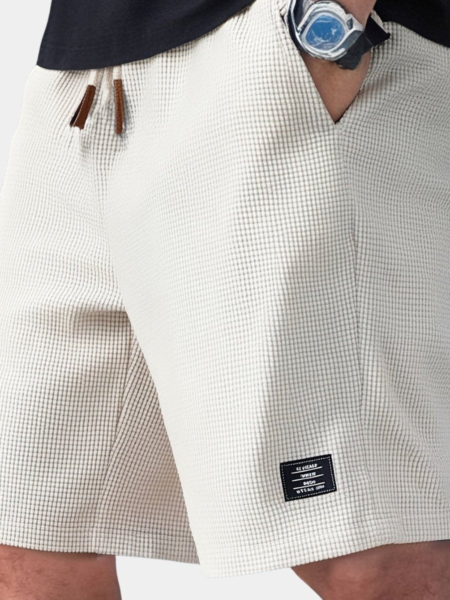 Men's waffle knit relaxed fit shorts for ultimate comfort & casual summer style.
