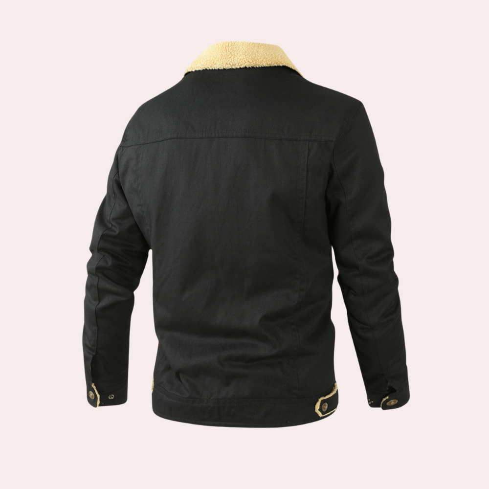 Stylish men's insulated jacket, front view, ideal for casual outdoor wear in cold weather