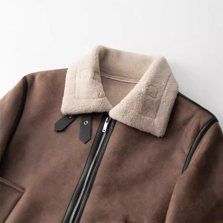 Warm men's Nordic style winter jacket, stylish and cozy outerwear designed for ultimate comfort in cold weather.