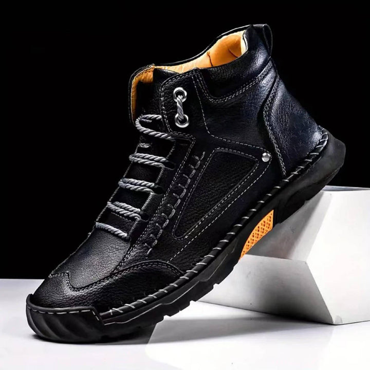 Comfortable men's waterproof hiking boots with excellent arch support for long walks & treks.