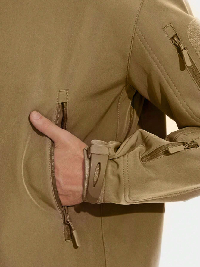 Men's tactical and waterproof softshell jacket & pants set for reliable outdoor performance.
