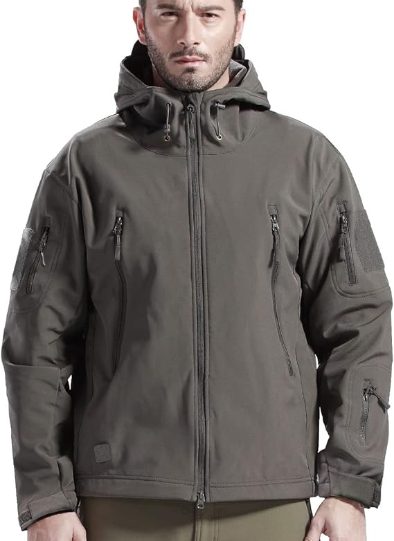 Premium men's outdoor set: waterproof softshell jacket & tactical pants for hiking & camping.