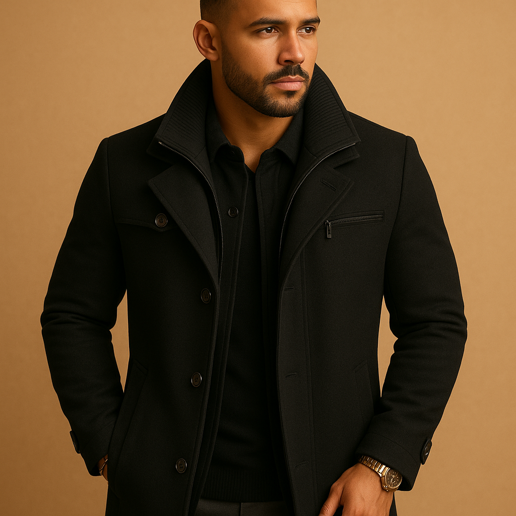 Durable men's waterproof winter jacket, ideal for snow, rain, & outdoor activities.