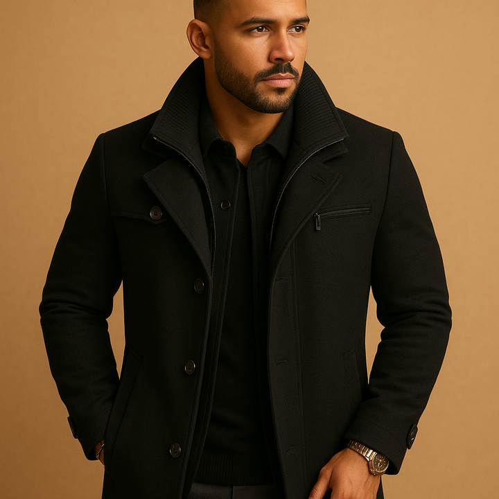 Durable men's waterproof winter jacket, ideal for snow, rain, & outdoor activities.