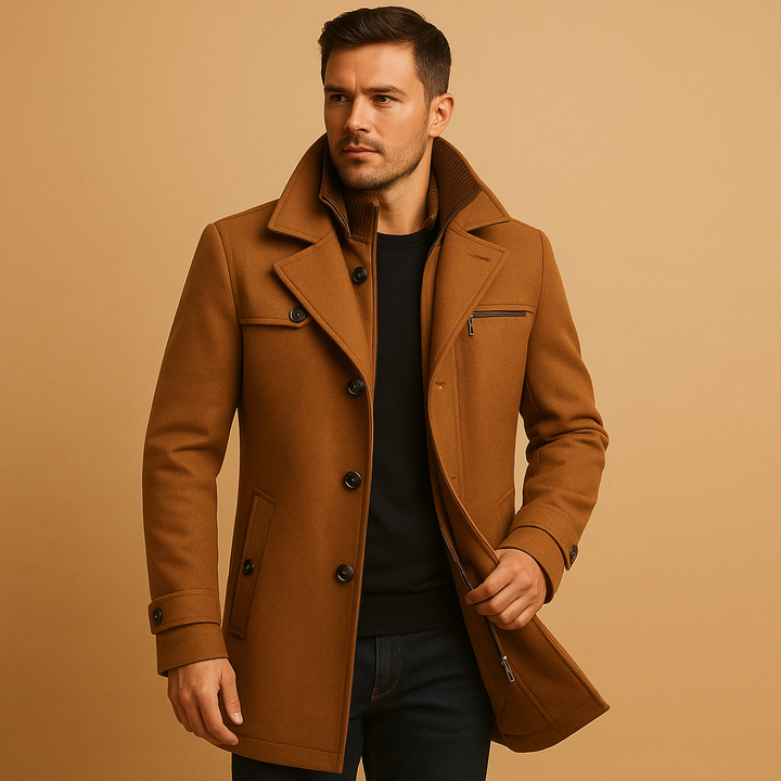 Insulated men's waterproof rain & snow jacket, durable outerwear for ultimate winter warmth.