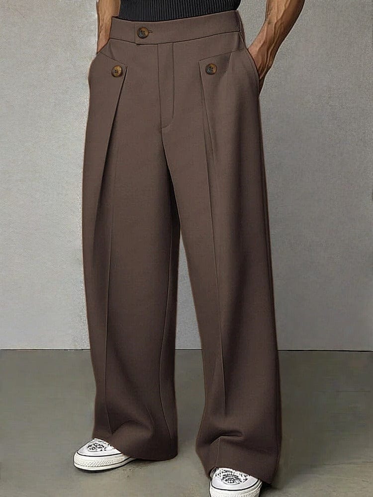 Versatile men's wide-leg pants. Relaxed fit trousers, ideal for smart casual or everyday comfort.