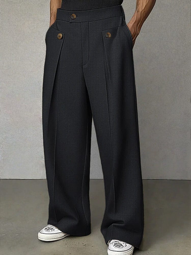 Men's modern wide-leg trousers, a relaxed fit for comfortable and stylish everyday casual fashion.
