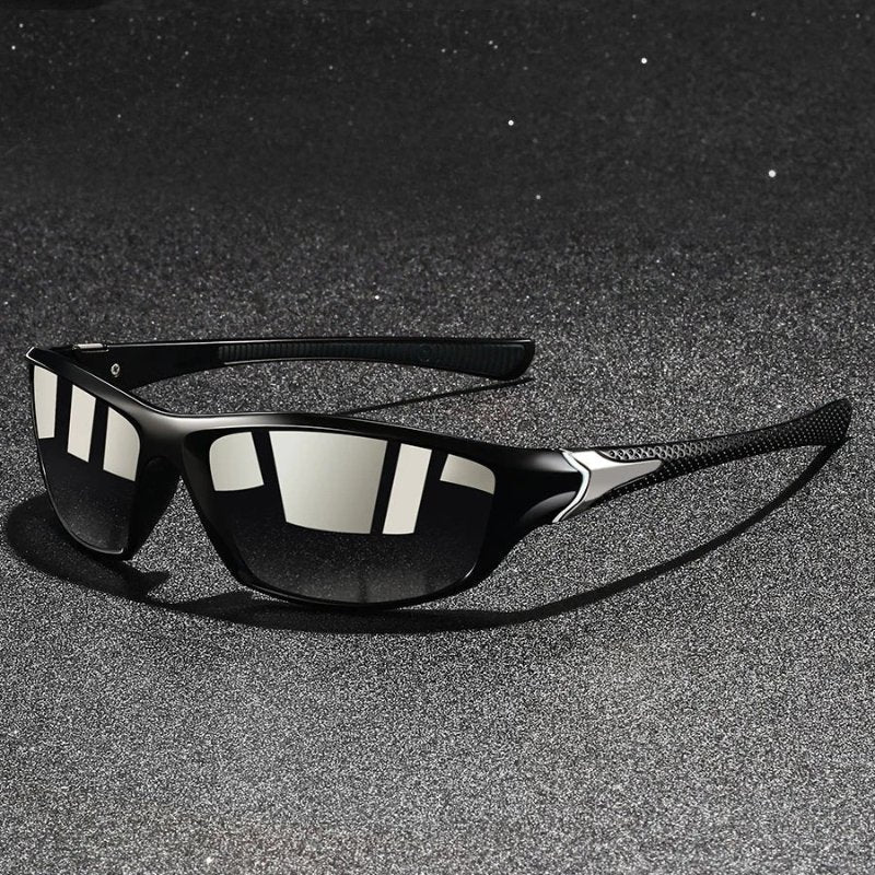 Men's polarized wraparound sport shades. UV protective eyewear for active men. Perfect for summer sports.