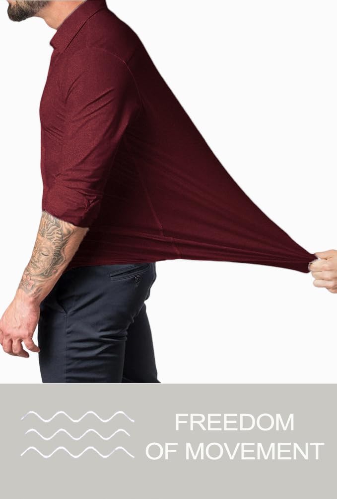 Men's Formal Slim Fit Shirt, wrinkle-free, long sleeve, sleek design.