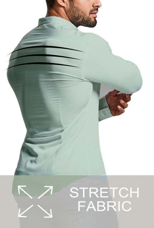 Professional Men's Slim Fit Dress Shirt, wrinkle-free, sleek & smart.