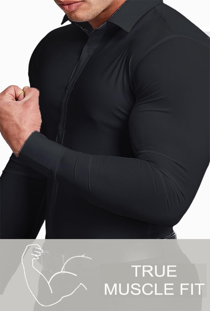 Men's Slim Fit Business Shirt, wrinkle-free, comfortable for all day.