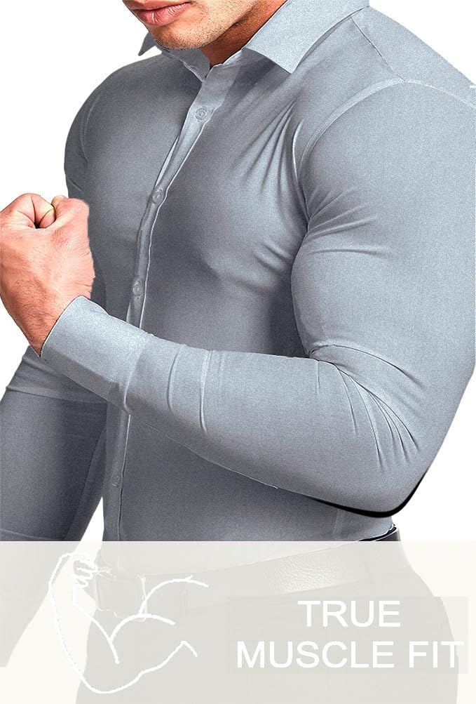 David Men's Wrinkle-Free Slim Fit Dress Shirt, perfect for office attire.