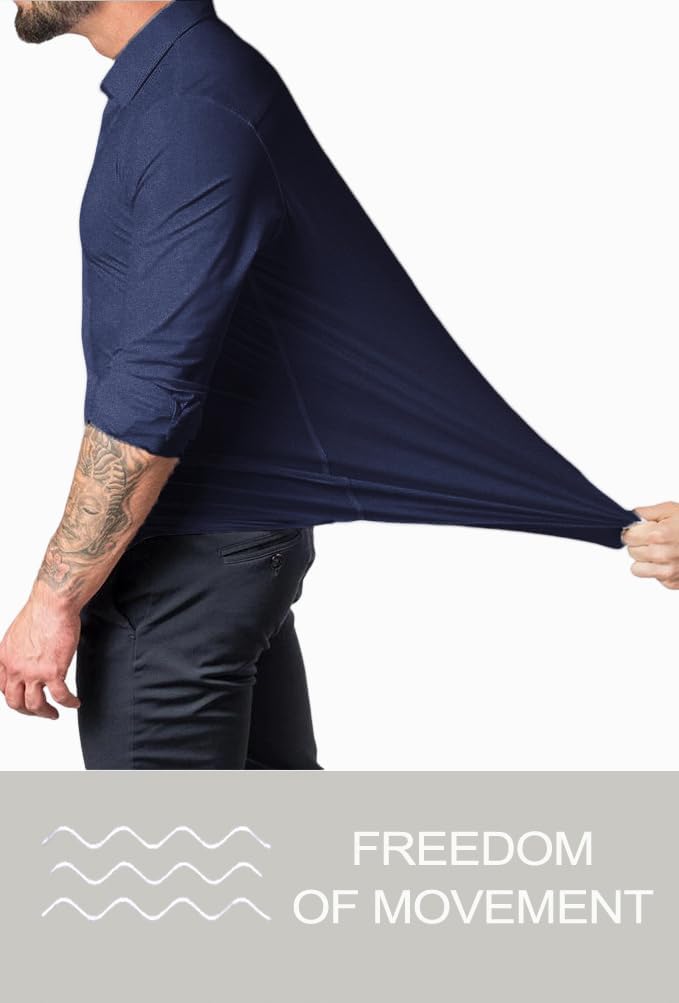 Men's Formal Wear Slim Fit Shirt, wrinkle-free, long sleeve, sharp look.
