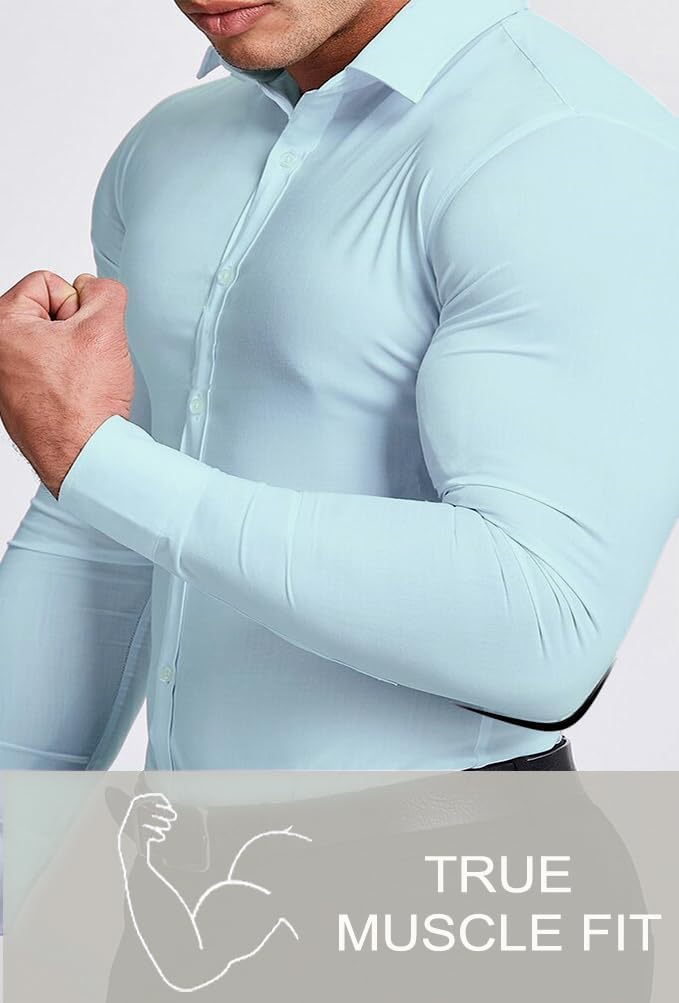 Men's Easy Care Slim Fit Dress Shirt, long sleeve, wrinkle-free finish.