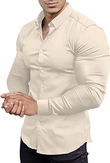 Men's Wrinkle-Free Slim Fit Dress Shirt, durable & stylish, David model.