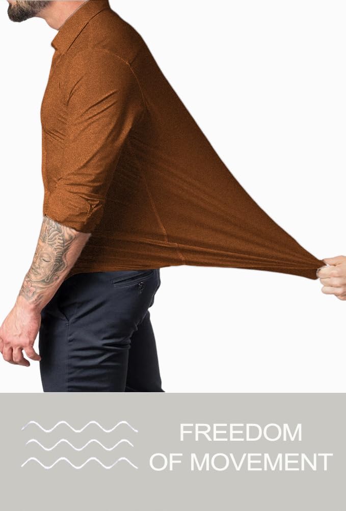Stylish Men's Dress Shirt, slim fit, great for business & casual, wrinkle-free.