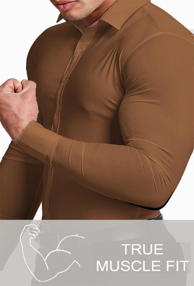 David Wrinkle-Free Slim Fit Shirt for men, comfortable & modern, stretch.