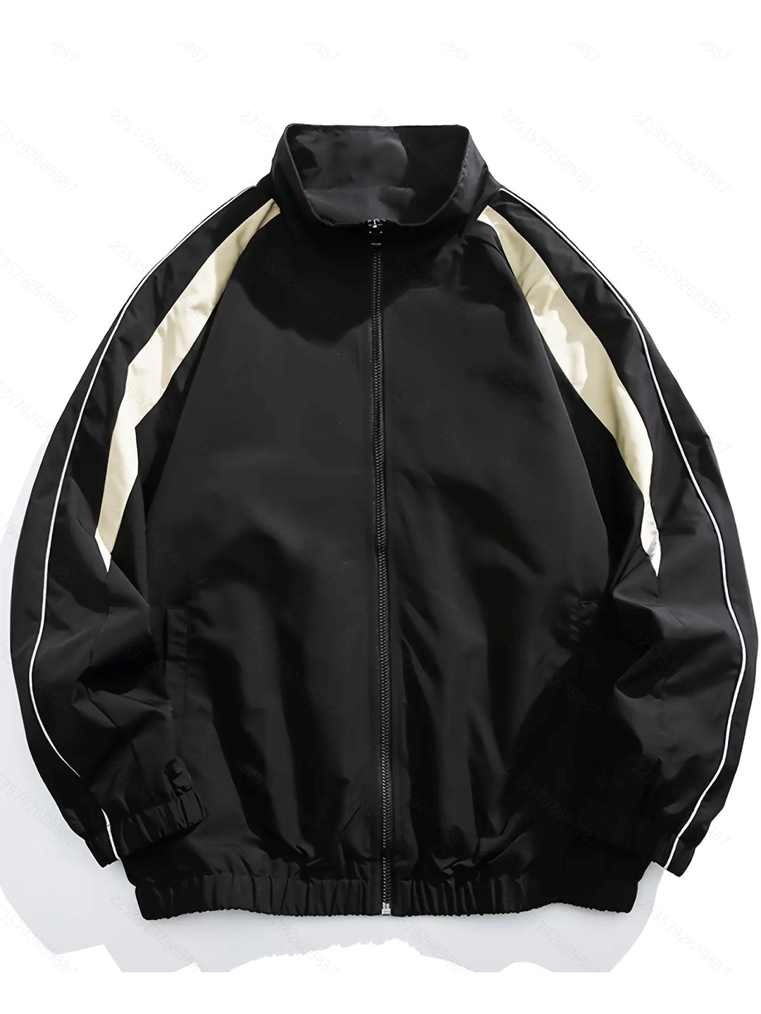 Men's zip-front stand collar windbreaker jacket. Lightweight, casual outerwear, perfect for spring & fall weather.