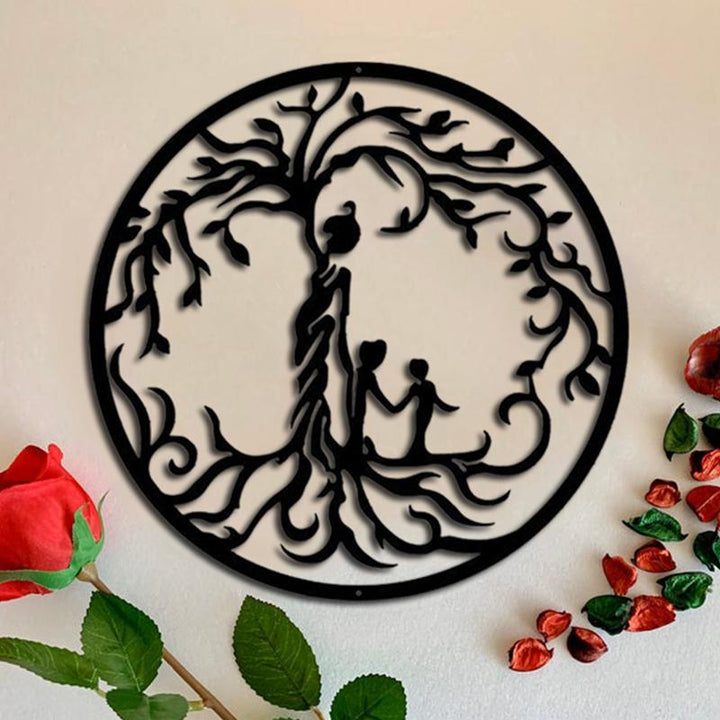 Family bond Tree of Life metal wall art, intricate design, perfect Mother's Day gift, durable iron decor