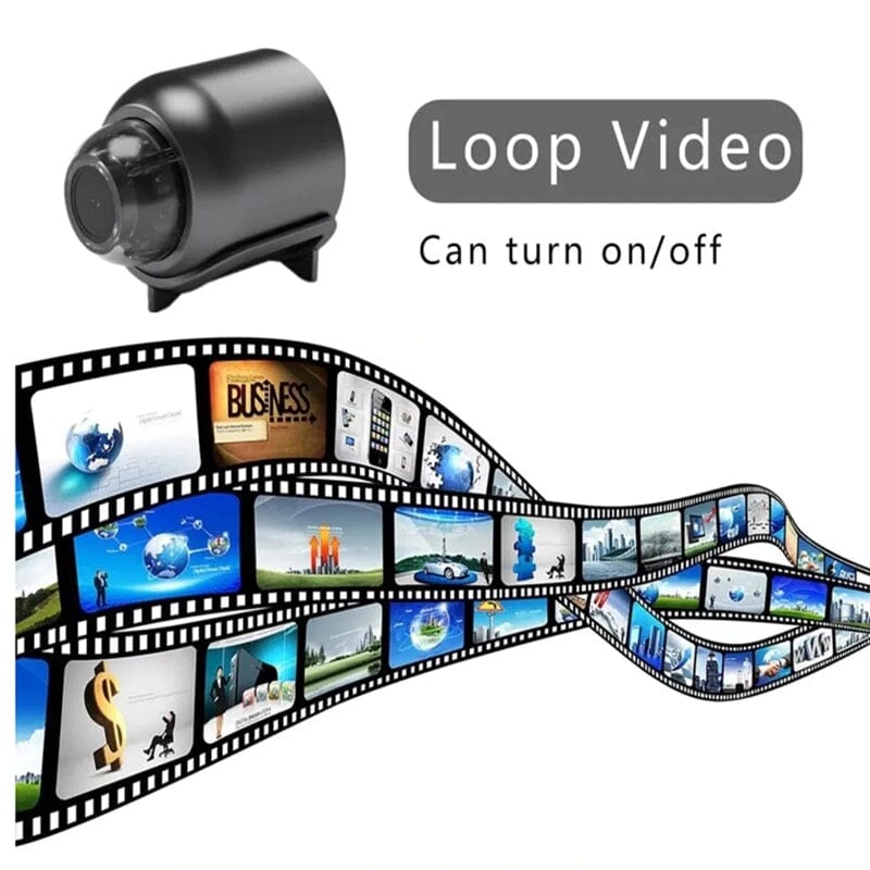 Wireless mini camera, 1080P HD with motion detection, perfect for indoor home security.