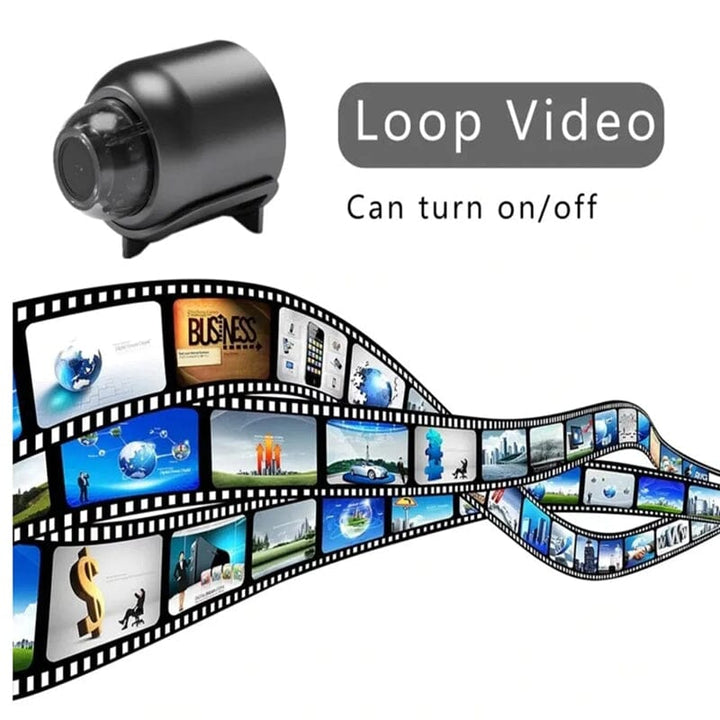 Wireless mini camera, 1080P HD with motion detection, perfect for indoor home security.