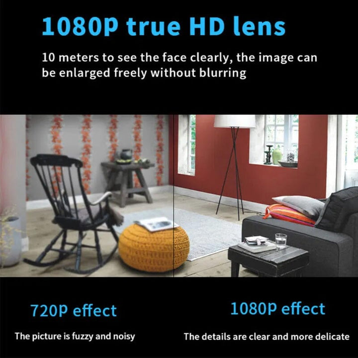 Tiny 1080P wireless security camera with motion detection for effective home and office protection.