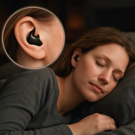 Ultra-comfortable mini wireless sleep headphones. Noise cancelling Bluetooth earbuds for relaxed listening.
